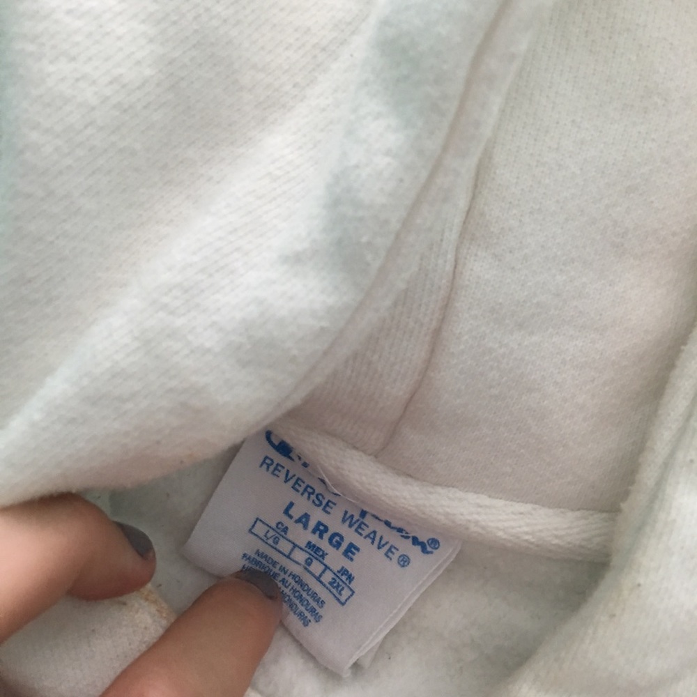 white champion sweatshirt/hoodie